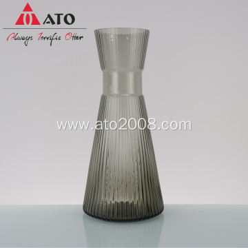 European Style Home Decor Flower Grey Glass Vase